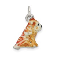 Sterling Silver Enameled Shar Pei Charm view 3