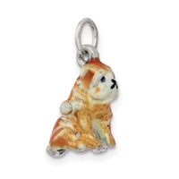 Sterling Silver Enameled Shar Pei Charm view 5