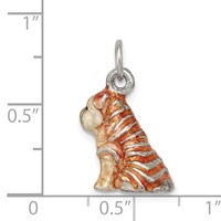 Sterling Silver Enameled Shar Pei Charm view 4