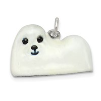 Sterling Silver Enameled Maltese Charm view 1