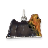 Sterling Silver Enameled Yorkshire Terrier Charm view 4