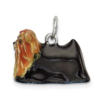 Sterling Silver Enameled Yorkshire Terrier Charm view 1