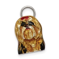 Sterling Silver Enameled Full Shih Tzu Charm view 2