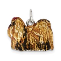 Sterling Silver Enameled Full Shih Tzu Charm view 4