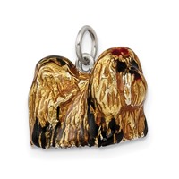 Sterling Silver Enameled Full Shih Tzu Charm view 5