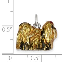 Sterling Silver Enameled Full Shih Tzu Charm view 3