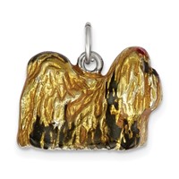 Sterling Silver Enameled Full Shih Tzu Charm view 1