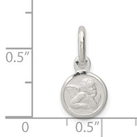 Sterling Silver Rhodium-plated Satin Angel Charm view 3