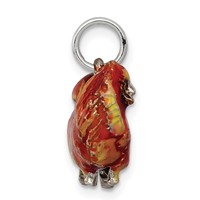 Sterling Silver Enameled Pekingese Charm view 2