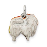 Sterling Silver Enameled Pekingese Charm view 4