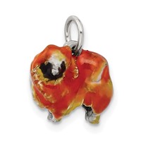 Sterling Silver Enameled Pekingese Charm view 5