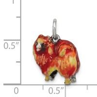 Sterling Silver Enameled Pekingese Charm view 3