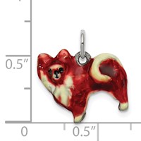 Sterling Silver Enameled Small Pomeranian Charm view 3