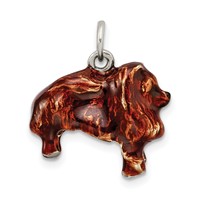Sterling Silver Enameled Large Pomeranian Charm view 4