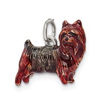 Sterling Silver Enameled Brown & Sable Cairn Terrier Charm view 5