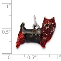 Sterling Silver Enameled Brown & Sable Cairn Terrier Charm view 3