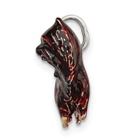Sterling Silver Enameled Brown & Black Cairn Terrier Charm view 2