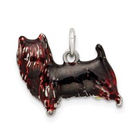 Sterling Silver Enameled Brown & Black Cairn Terrier Charm view 4