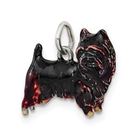 Sterling Silver Enameled Brown & Black Cairn Terrier Charm view 5