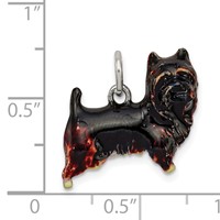 Sterling Silver Enameled Brown & Black Cairn Terrier Charm view 3