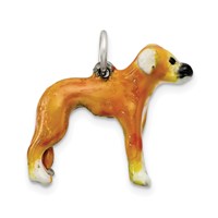 Sterling Silver Enameled Whippet Charm view 4