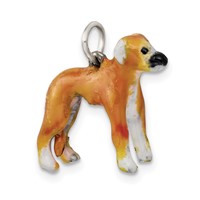 Sterling Silver Enameled Whippet Charm view 5