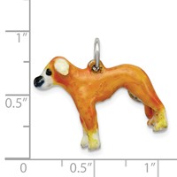 Sterling Silver Enameled Whippet Charm view 3