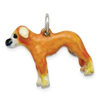 Sterling Silver Enameled Whippet Charm view 1