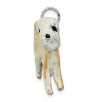 Silver Enamel Soft Coated Wheaton Terrier Charm view 2