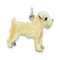 Silver Enamel Soft Coated Wheaton Terrier Charm view 4