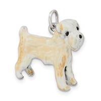 Silver Enamel Soft Coated Wheaton Terrier Charm view 5