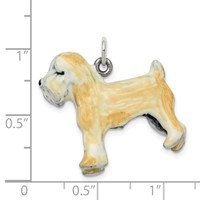 Silver Enamel Soft Coated Wheaton Terrier Charm view 3