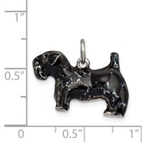 Sterling Silver Enameled Large Scottish Terrier Charm view 3