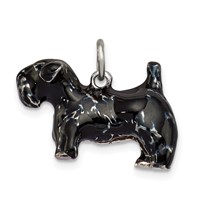 Sterling Silver Enameled Large Scottish Terrier Charm view 1