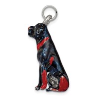 Silver Enamel Rottweiler Charm view 2