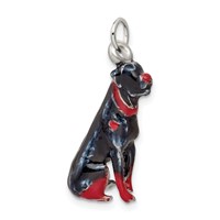 Silver Enamel Rottweiler Charm view 5