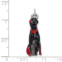 Silver Enamel Rottweiler Charm view 3