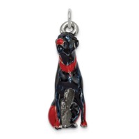 Silver Enamel Rottweiler Charm view 1
