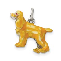 Sterling Silver Enameled Small Cocker Spaniel Charm view 4