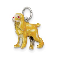 Sterling Silver Enameled Small Cocker Spaniel Charm view 5