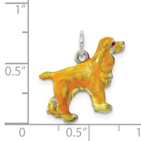 Sterling Silver Enameled Small Cocker Spaniel Charm view 3