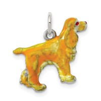 Sterling Silver Enameled Small Cocker Spaniel Charm view 1