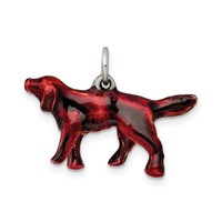 Sterling Silver Enameled Small Irish Setter Charm view 4