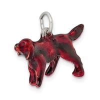 Sterling Silver Enameled Small Irish Setter Charm view 5