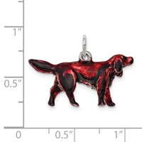 Sterling Silver Enameled Small Irish Setter Charm view 3