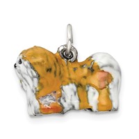 Sterling Silver Enameled Lhasa Apso Charm view 4
