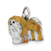 Sterling Silver Enameled Lhasa Apso Charm view 5