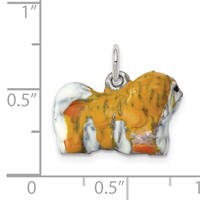 Sterling Silver Enameled Lhasa Apso Charm view 3