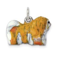 Sterling Silver Enameled Lhasa Apso Charm view 1