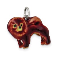 Sterling Silver Enameled Chow Dog Charm view 5